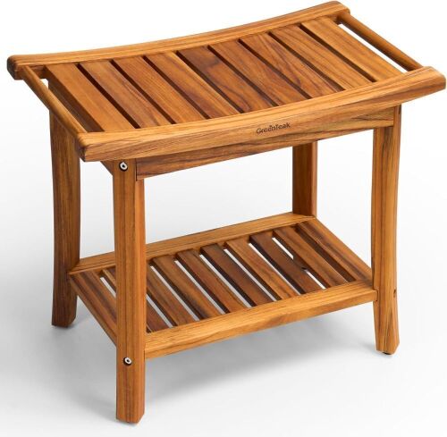 GreenTeak Premium 22" Shower Bench Seat with Handles - Lot 589