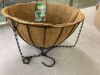 Vigoro Growers Medium Black Metal Hanging Round Planter with Coco Liner (14 in. L x 14 in. W x 7 in. H) - Thumbnail 3