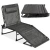 Portable Patio Chaise Lounge Chair Outdoor Recliner w/ Pillow - Thumbnail 1