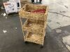 3-Tier Water Hyacinth Rolling Utility Cart w/ Weaved Baskets Natural - Thumbnail 1