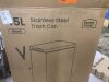 Home Zone Living 11.9 Gal. Stainless Steel Step-On Kitchen Metal Trash Can with Soft Close Lid - Small Dent - Thumbnail 7