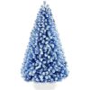 6' Snow Flocked Colorful Artificial Pine Christmas Tree w/ Foldable Metal Base - Thumbnail 1