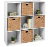 9-Cube Bookshelf, 13.5in Storage Display w/ Removable Panels, Customizable - Thumbnail 1