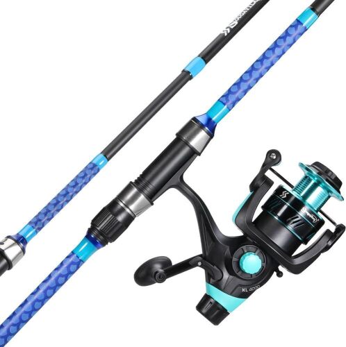 3 Piece Baitfeeder Combo Surf Fishing Rod Combo Medium/Heavy Travel Spinning Rod with 4000 Size Reel - Lot 641