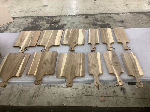Acacia Wood Charcuterie Boards, 12 Pc - Lot 647