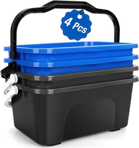 3 Gallon Mop Cleaning Bucket with Handle, 4 Pcs - Lot 675