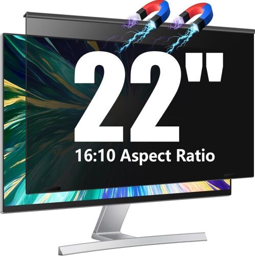 Magnetic Computer Privacy Screen Filter 22 inch for 16:10 Widescreen Monitor - Lot 679