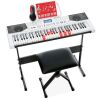 61-Key Beginners Electronic Keyboard Piano Set w/ Lighted Keys, Headphones - Thumbnail 1
