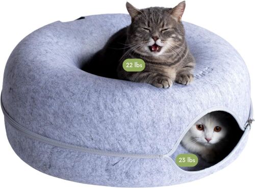 CATTASAURUS Peekaboo Cat Cave, Light Gray, Large - Lot 743