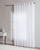 Lot of (2) LinenZone White Extra Wide Sheer Patio Door Curtain 102" x 84" - Thumbnail 1