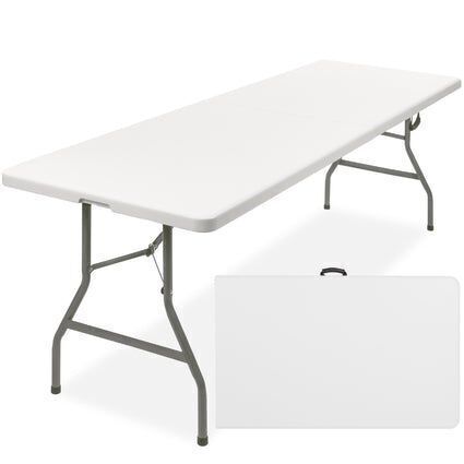 Portable Folding Plastic Dining Table w/ Handle, Lock - 8ft - Lot 124