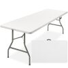 Portable Folding Plastic Dining Table w/ Handle, Lock - 8ft - Thumbnail 1