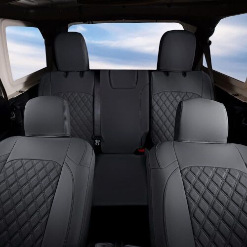 GIANT PANDA Jeep Wrangler 4 Door JL 2018-2026 Full Set Car Seat Covers for Sahara Sport Rubicon Unlimited Willys Without Rear Cup Holder - Lot 143