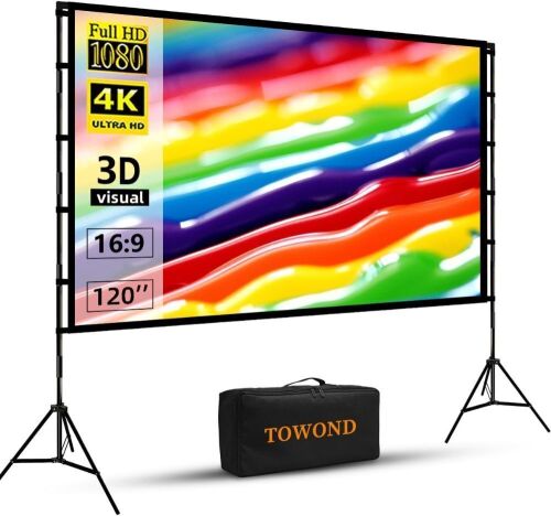 TOWOND Outdoor Projector Screen with Stand, 120 inch - Lot 159