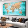 World Map Canvas Wall Art, 20" x 40" - Thumbnail 1