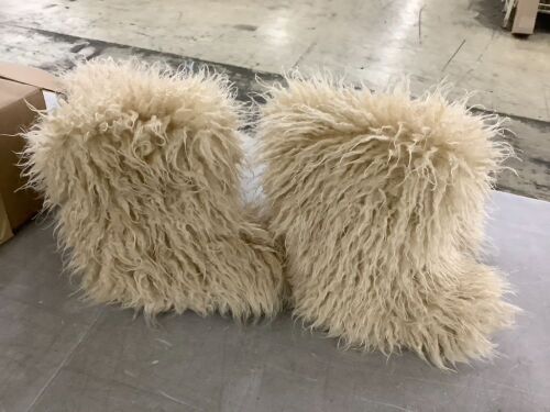 Faux Fur Knee-High Boots, Unknown Size - Lot 761