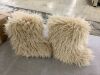 Faux Fur Knee-High Boots, Unknown Size - Thumbnail 1
