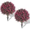 24" Artificial Rose Boxwood Topiary Ball for Outdoors, 2 Pack - Thumbnail 1