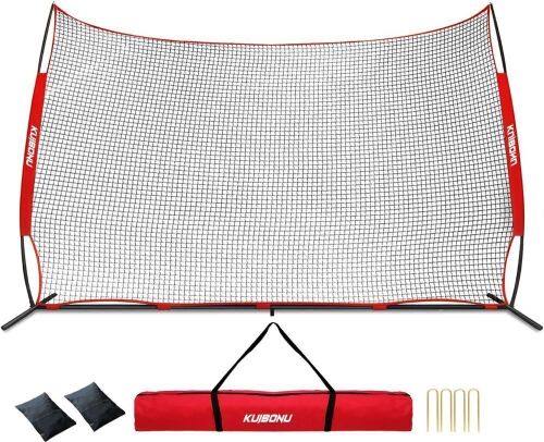 KuiBonu 20x10 Backstop Net with Sturdy Steel Frame and Heavy-Duty Netting - Lot 182