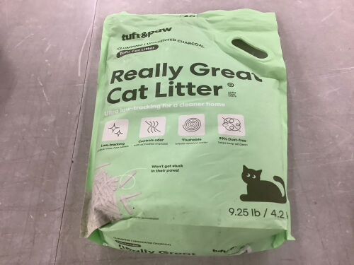 Tuft & Paw Really Great Flushable Tofu Cat Litter, Unscented, 9.25lb - Lot 778