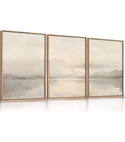 Framed Abstract Neutral Wall Art, 20" x 40" - Lot 578