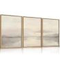 Framed Abstract Neutral Wall Art, 20" x 40" - Thumbnail 1
