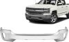 2 Piece Steel Front Bumper for Chevy Silverado 1500 2016-2019, with Fog Light Holes, without Parking Sensor Hole, Chrome Finish - Thumbnail 1