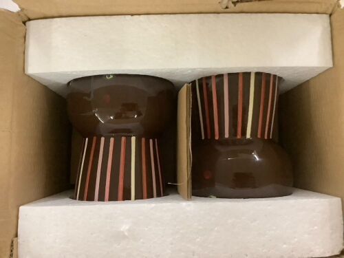 Lot of (3) Cases of Ceramic Face Planters, 4 Per Case