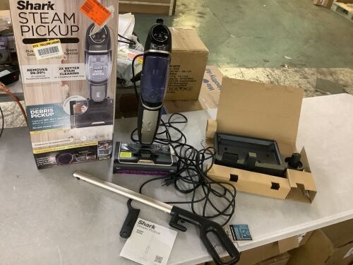 Shark Steam Pickup 3-in-1 Corded Steam Mop for Hardwood, Tile, Stone and Laminate in Black with Storage Tray, Self Cleans - Lot 827JF