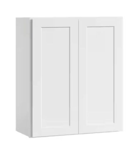 Hausvita 30 in. W x 12 in. D x 36 in. H in Shaker White Plywood Ready to Assemble Kitchen Wall Cabinet with Doors and Shelves - Lot 43JF