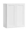 Hausvita 30 in. W x 12 in. D x 36 in. H in Shaker White Plywood Ready to Assemble Kitchen Wall Cabinet with Doors and Shelves - Thumbnail 1