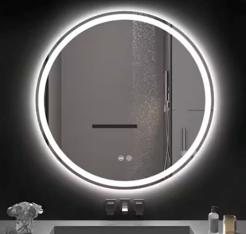 31 in. W x 31 in. H Round LED Anti-Fog Frameless Bathroom Vanity Mirror with Front Light And Backlight - Lot 76JF