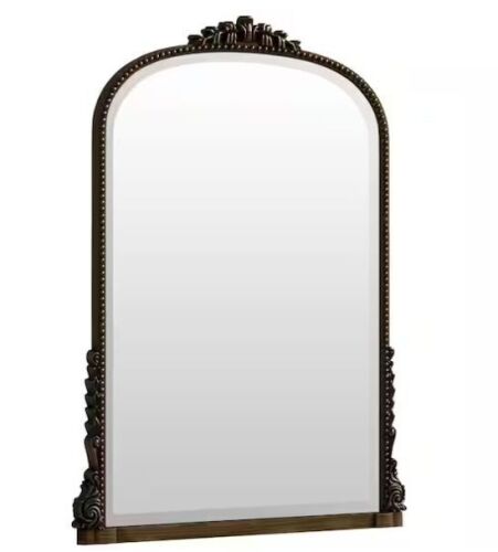 Antique Bronze 28 in. W x 40 in. H Arched Modern Polyurethane Framed Wall Mirror - Lot 831JF
