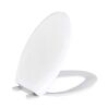 Gerber Elongated Soft Close Toilet Seat in White, Heavy-Duty Fade-Resistant Plastic - Thumbnail 1