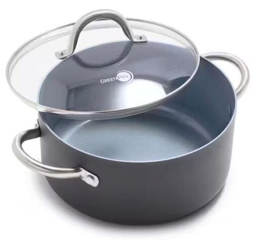 GreenPan Lima 5 qt. Hard Anodized Aluminum Ceramic Nonstick Stock Pot - Lot 847JF