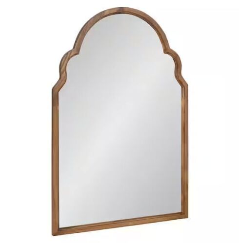Kate and Laurel Hogan 20in. W x 30in. H Rustic Brown Arch Modern Framed Decorative Wall Mirror - Lot 860JF