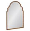 Kate and Laurel Hogan 20in. W x 30in. H Rustic Brown Arch Modern Framed Decorative Wall Mirror - Thumbnail 1