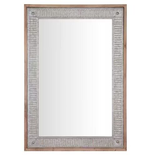 Home Decorators Collection Medium Rectangle Galvanized Antiqued Farmhouse Accent Mirror, 39 in. H x 27 in. W - Lot 862JF