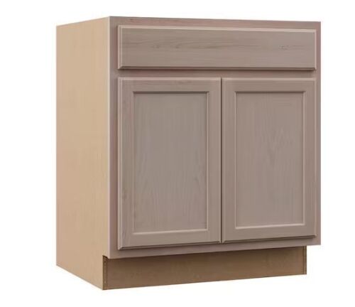 Hampton Bay Recessed Panel 30 in. W x 24 in. D x 34.5 in. H Assembled Sink Base Cabinet in Unfinished - Lot 69JF