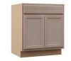 Hampton Bay Recessed Panel 30 in. W x 24 in. D x 34.5 in. H Assembled Sink Base Cabinet in Unfinished - Thumbnail 1