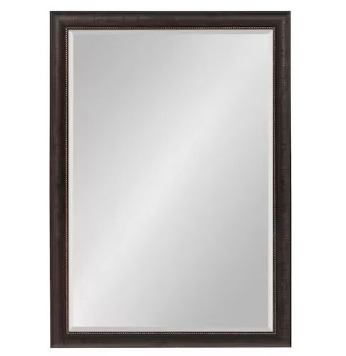 Kate and Laurel Aldridge 23.5 in. W x 35.5 in. H Framed Rectangular Beveled Edge Mirror in Bronze - Lot 868JF