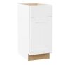 Hampton Bay Shaker 15 in. W x 24 in. D x 34.5 in. H Assembled Base Cabinet in Satin White - Thumbnail 1