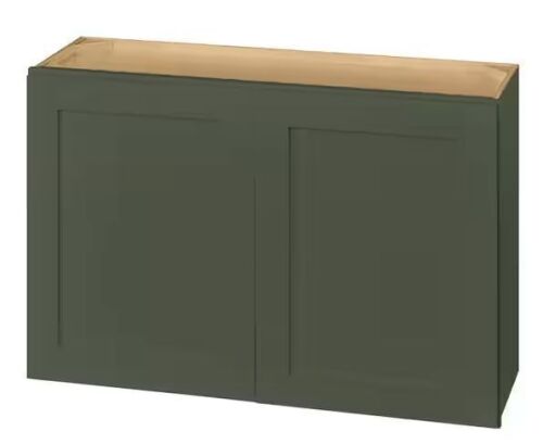 Hampton Bay Avondale 33 in. W x 24 in. D x 24 in. H Ready to Assemble Plywood Shaker Wall Bridge Kitchen Cabinet in Fern Green - Lot 50JF