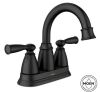 MOEN Banbury 4 in. Centerset Double Handle High-Arc Bathroom Faucet in Matte Black - Thumbnail 1