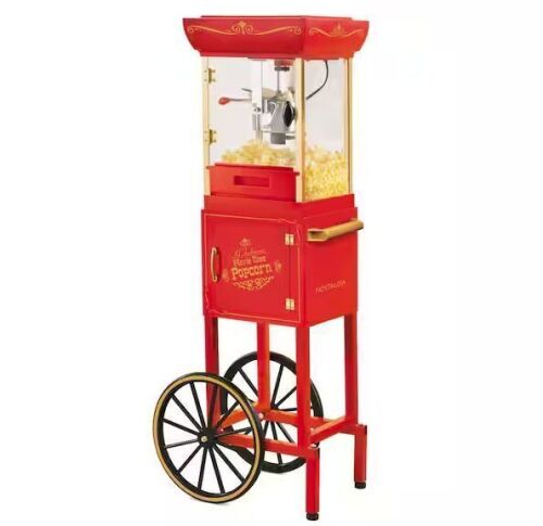 Nostalgia 48 in. 2.5 oz., 10-Cup Popcorn Machine, Red - Lot 39JF
