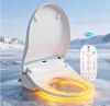 Hanikes Electric Heated Bidet Seat for Round Toilet with Soft Close Lid in White - Thumbnail 1