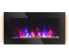 HOMCOM 36 in. 1500-Watt Electric Wall-Mounted Fireplace with Flame Effect, 7 Color Background Light and Side Light in Black - Thumbnail 1