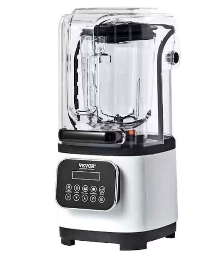 VEVOR Commercial Countertop Blenders with Shield 68 oz. Jar Blender Combo 9-Speed and 5-Functions, White - Lot 9JF