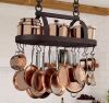 KES Oiled Bronze Oval Hanging Ceiling Pot Rack with 20 S Hooks - Thumbnail 1