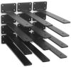 12-Pack 10 in. Black Hidden L Shelf Bracket, 1/5 in. Thicked Iron Floating Shelf Brackets, Industrial Metal Brackets - Thumbnail 1